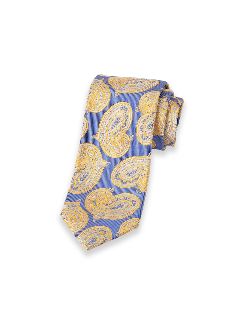 Paisley Woven Silk Tie - Yellow/blue