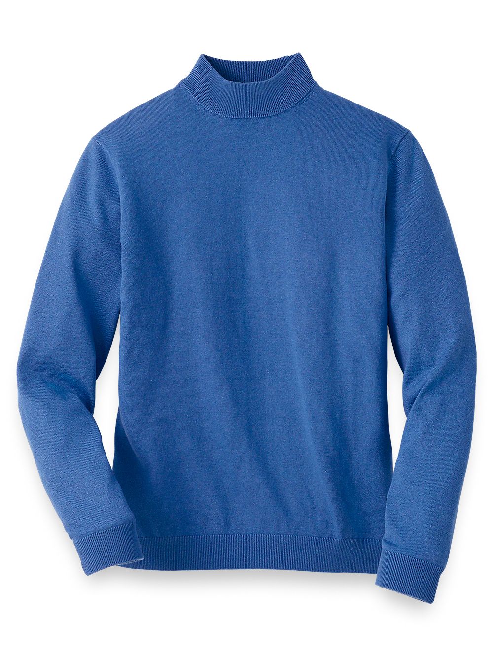 Silk Cotton And Cashmere Mock Neck Sweater - Cobalt